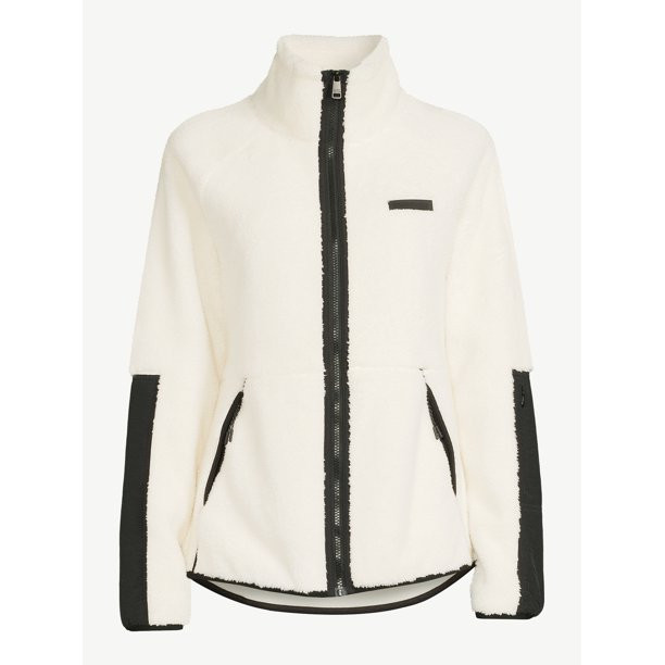 Love & Sports Women's Faux Sherpa Jacket with Headband | Walmart (US)