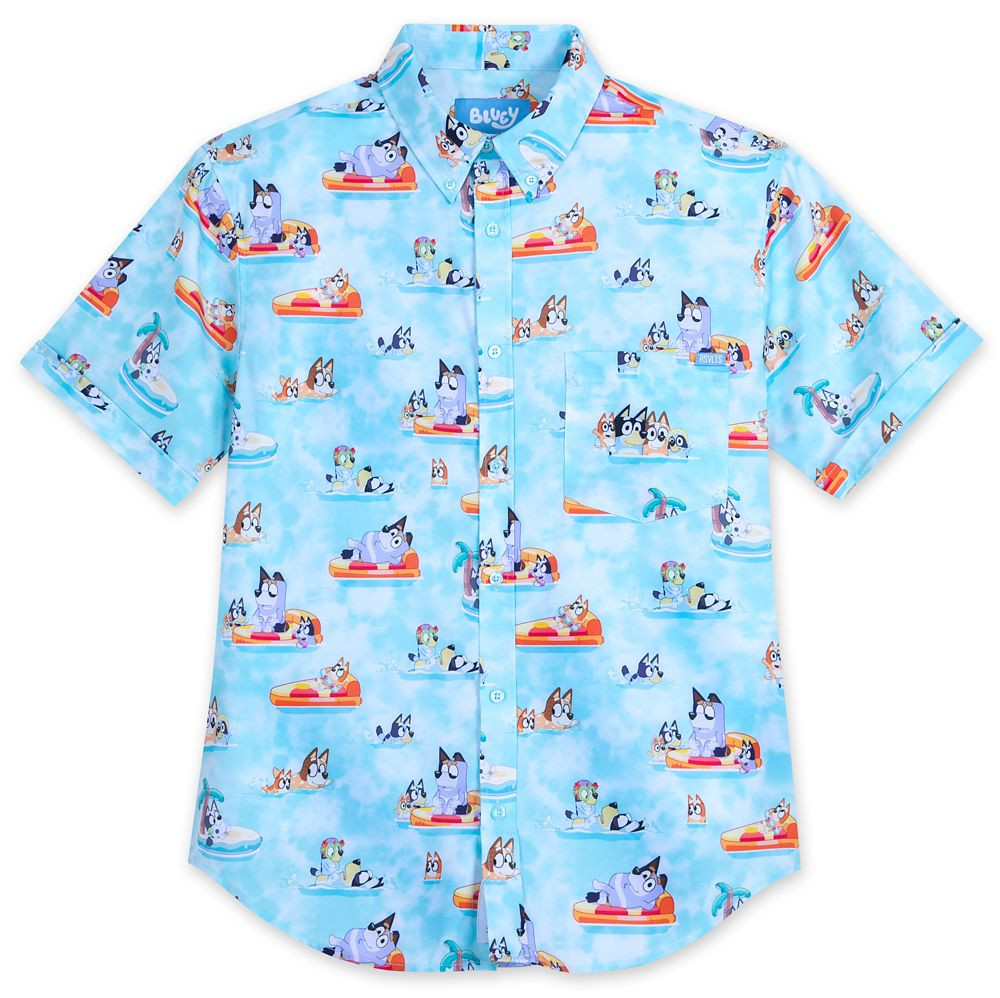 Bluey ''Everybody in the Pool'' Button Down Shirt for Men by RSVLTS | Disney Store