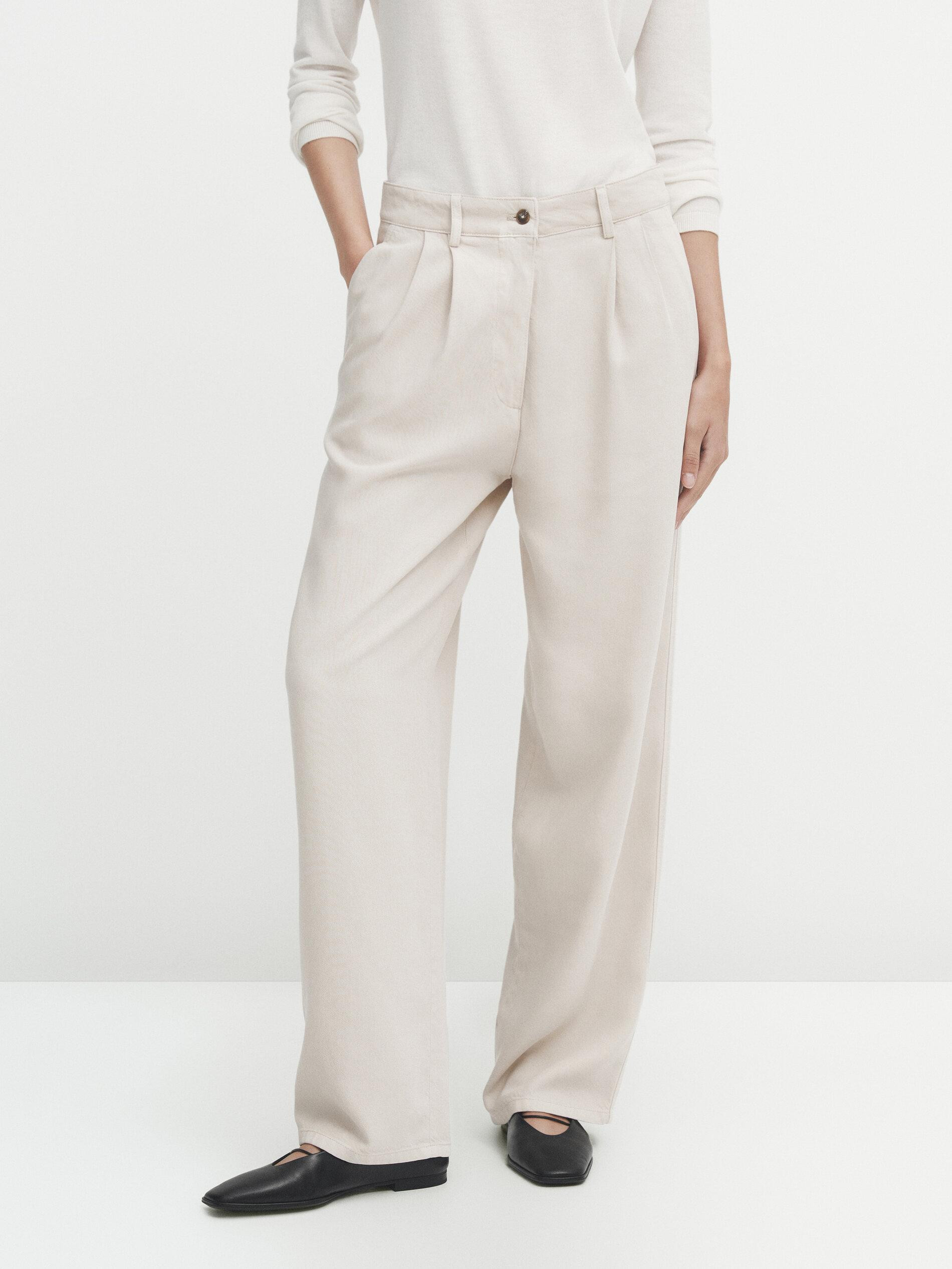 Loose-fit lyocell trousers | Massimo Dutti US