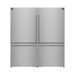 Milano 2-Piece 62-Inch Freestanding Bottom Freezer Refrigerator, Stainless Steel, 34.4 cu. ft, | The Home Depot
