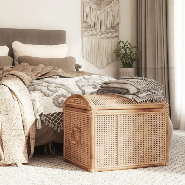 Noam Wicker Storage Trunk, Lightweight Sturdy Handmade Natural Sustainable Rattan, 23.6" W x 18.9... | Wayfair North America