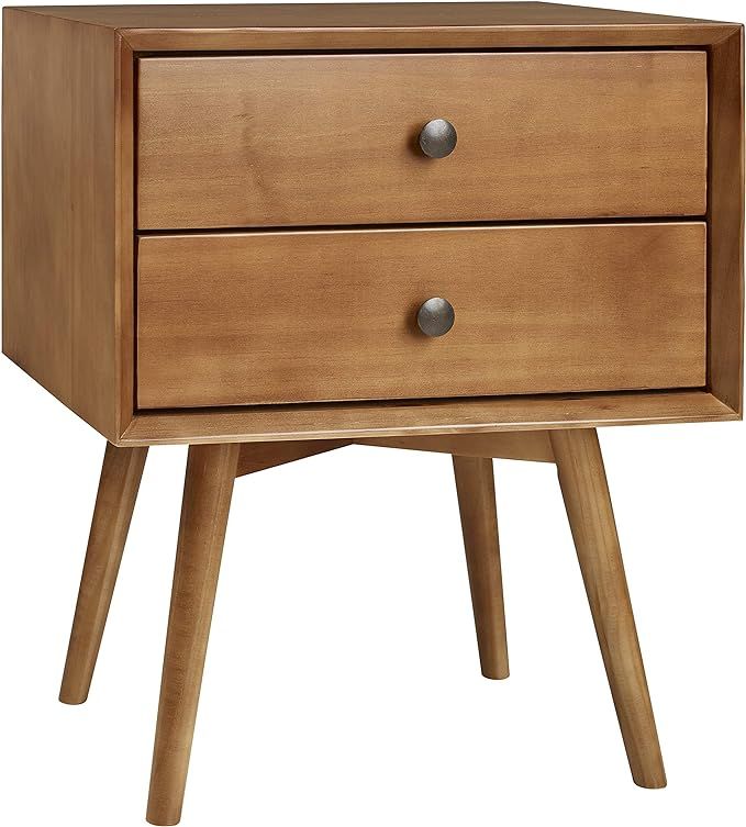 Walker Edison Mid Century Modern Wood Nightstand Side Table Bedroom Storage Drawer Bedside End Ta... | Amazon (US)