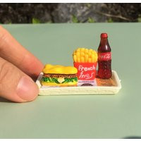 Miniature Hamburger With Fries Dollhouse Miniatures Fast Food Mini Realistic Coke For Dolls | Etsy (US)