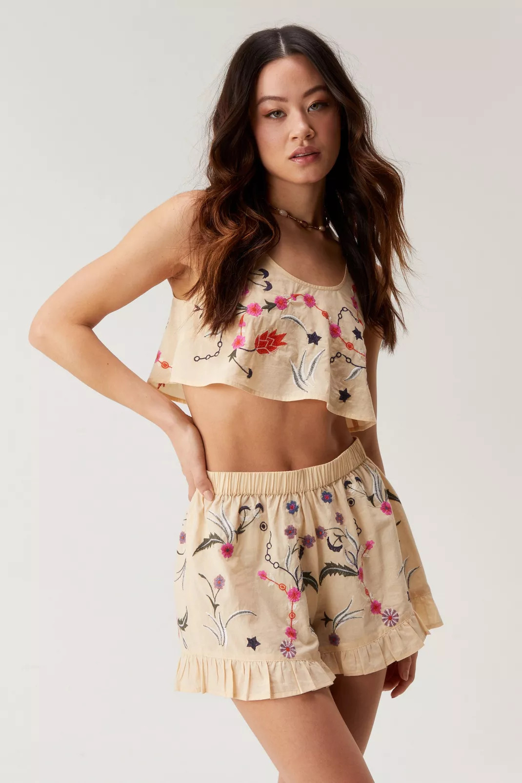 Embroidered Frill Hem Skort | Nasty Gal US
