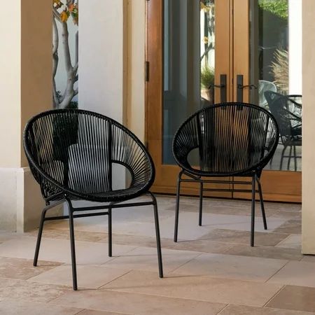 Corvus  Sarcelles Woven Wicker Patio Chairs (Set of 2) | Walmart (US)