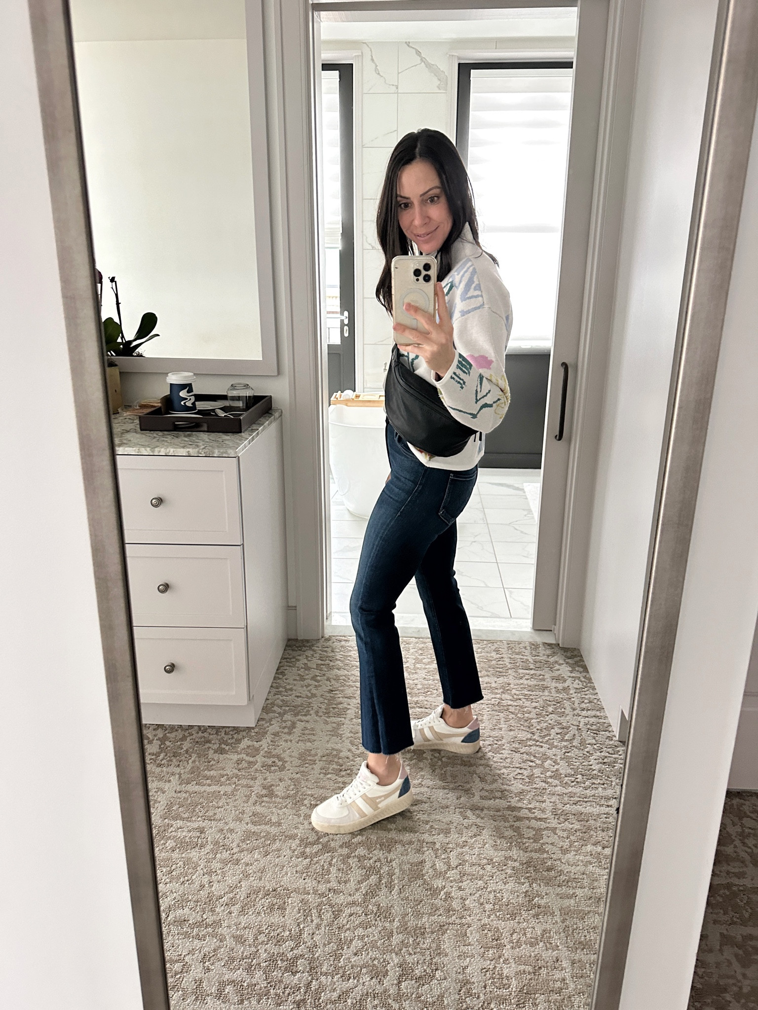Anthro sweater and mother denim (I sized down in sweater and tts jeans). Gola are Stitch Fix

#LTKSale #LTKsalealert #LTKstyletip