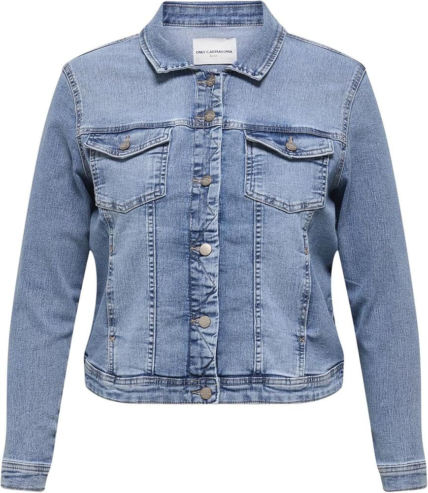 ONLY CARMAKOMA Damen Carwespa Ls Jacket Light Blue Dnm Noos Jacke | Amazon (DE)