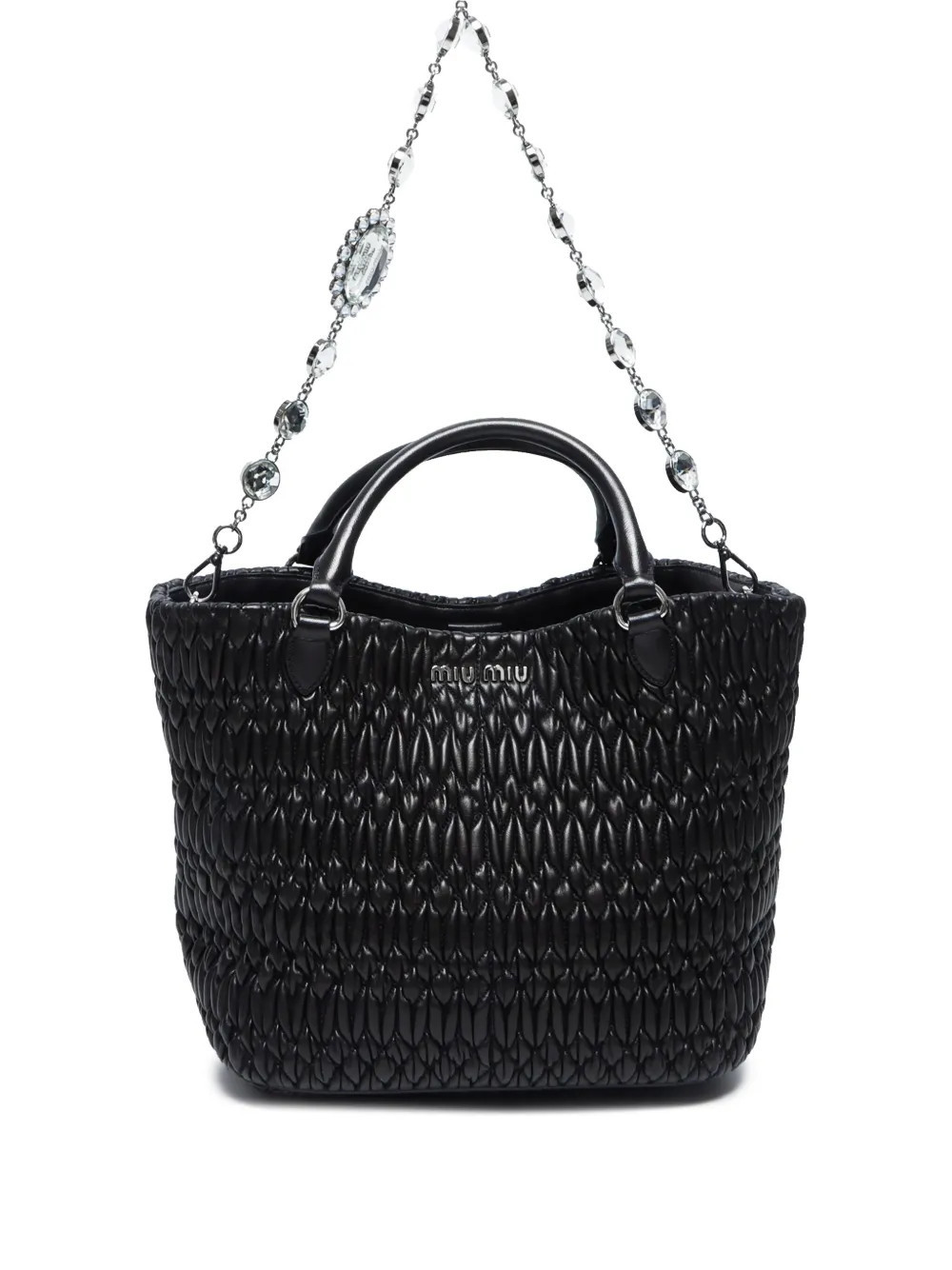 Miu Miu Pre-Owned 2010-2020s matelassé handbag - Black | Farfetch Global