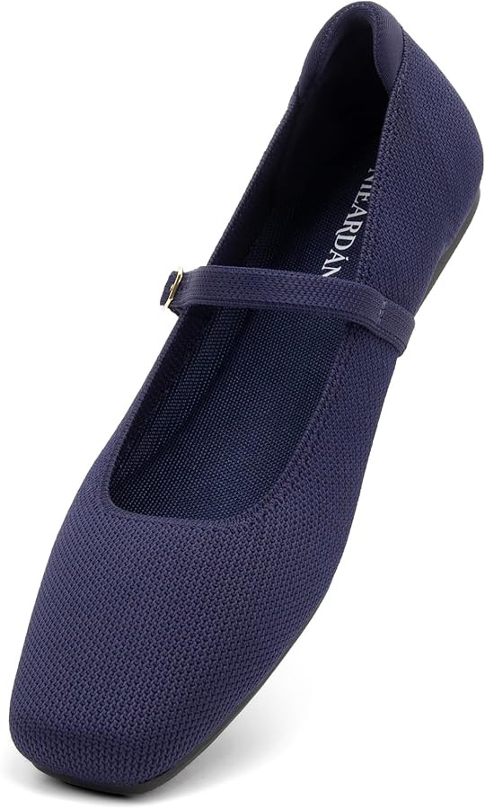 Women's Ballet Flats Square Toe Slip On Shoes Knit Dress Mary Jane Flats Woman Comfy Soft Causal ... | Amazon (US)