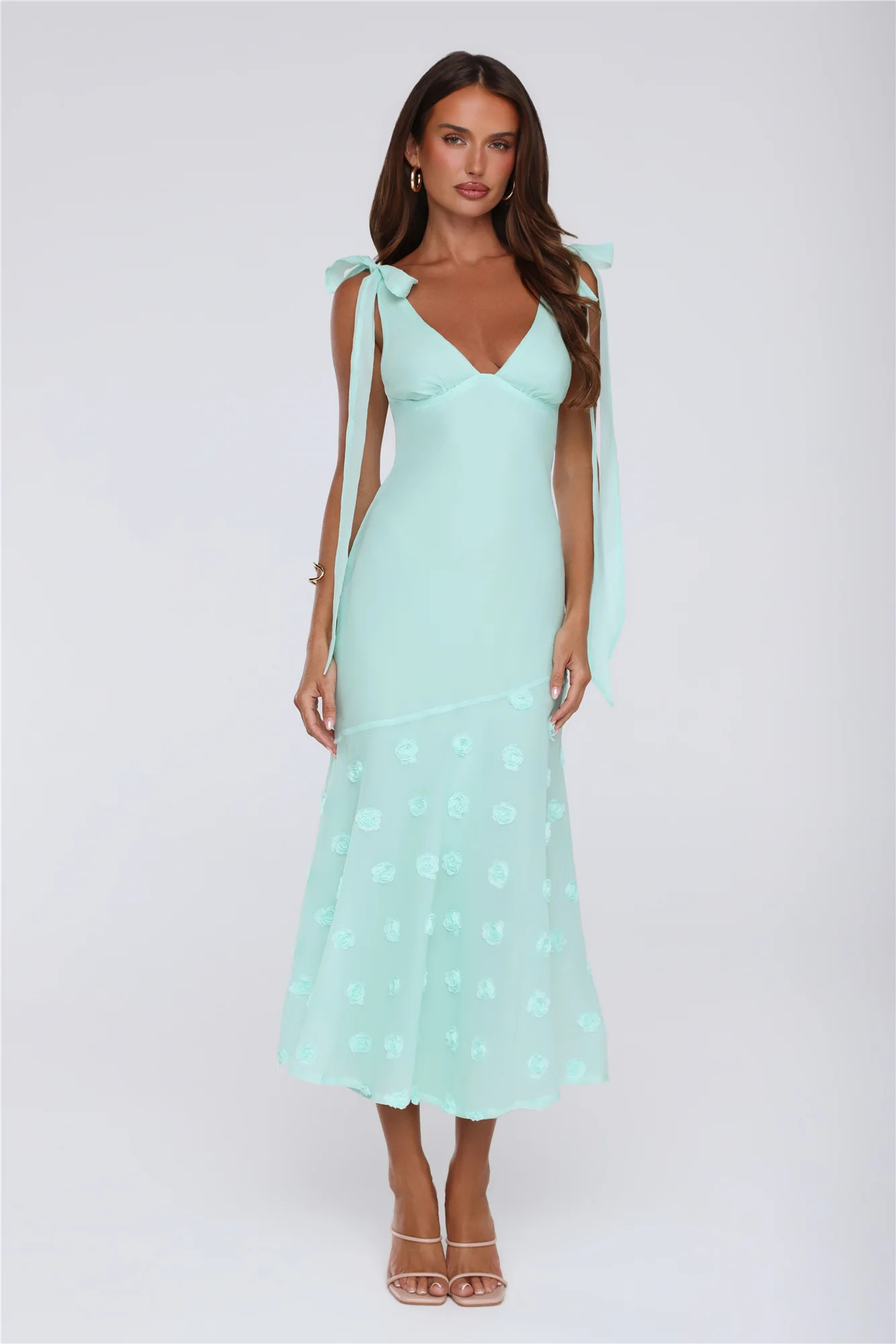 Whispering Petals Maxi Dress Mint | Hello Molly (US)