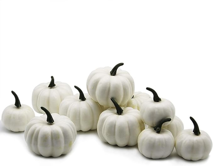 Yofit 12 pcs Artificial Pumpkin Decoration, Fake Christmas Mini Pumpkins, Lifelike Simulation Foa... | Amazon (US)
