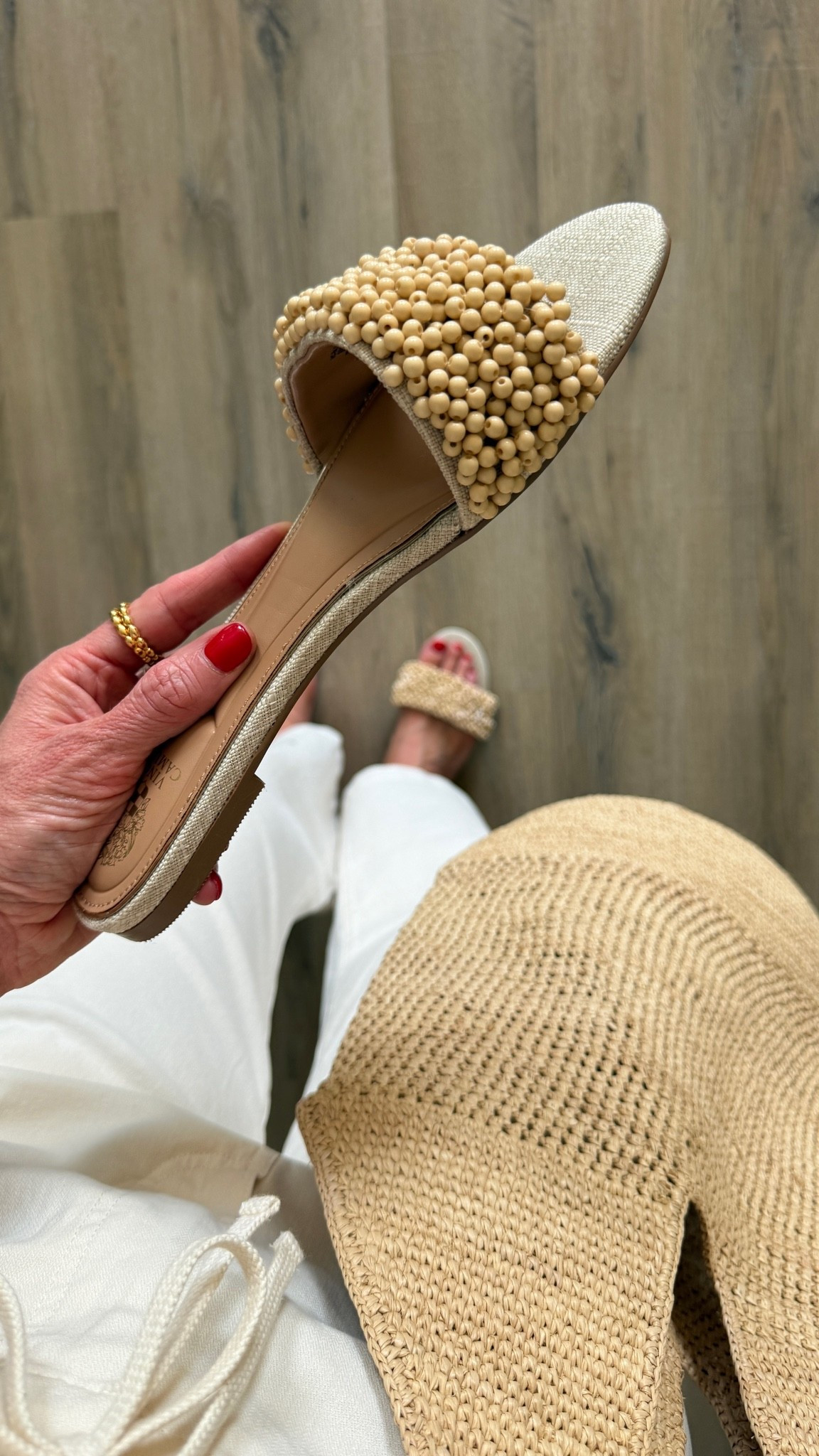 Loving these beaded sandals from @vincecamuto. Perfect addition to a chic summer outfit, pair with a raffia bag and you’re ready to go. Plus they are part of the summer sale going on for up to 65% off. #vincecamutopartner #ad

Balea Beaded Sandal in natural; runs TTS, got my true size 8

#LTKstyle #LTKsummer #LTKsalealert