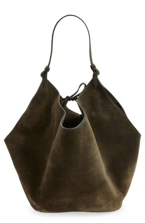 Khaite Medium Lotus Suede Tote in Dark Olive at Nordstrom | Nordstrom