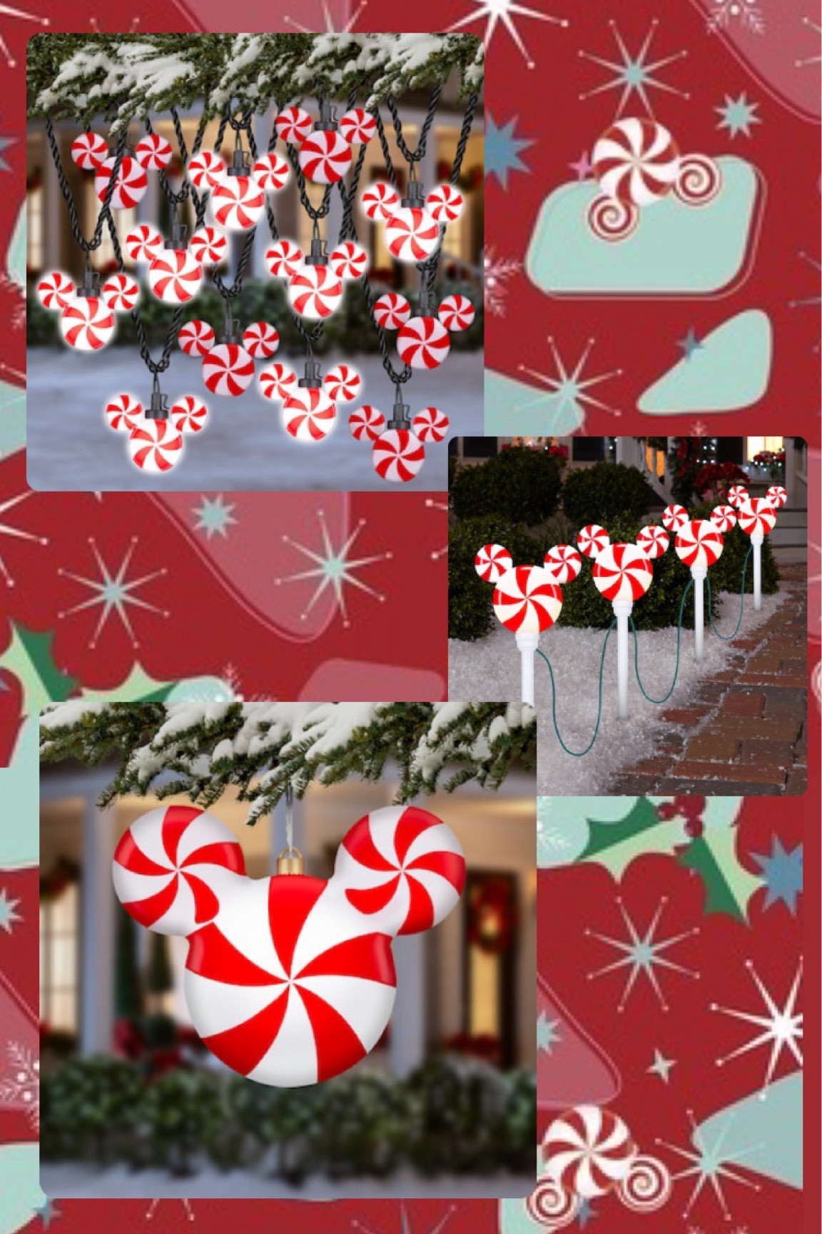 Disney Mickey Mouse Peppermint Christmas Lights collection 

#LTKSeasonal #LTKFamily #LTKHome