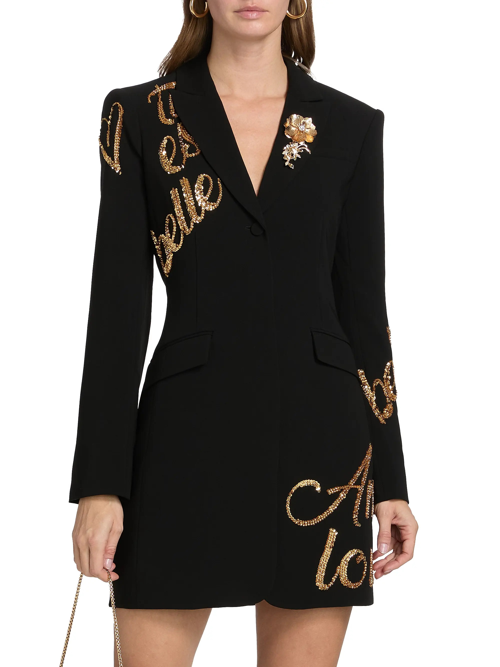 Joel Love Letter Crushed Sequin Minidress | Saks Fifth Avenue