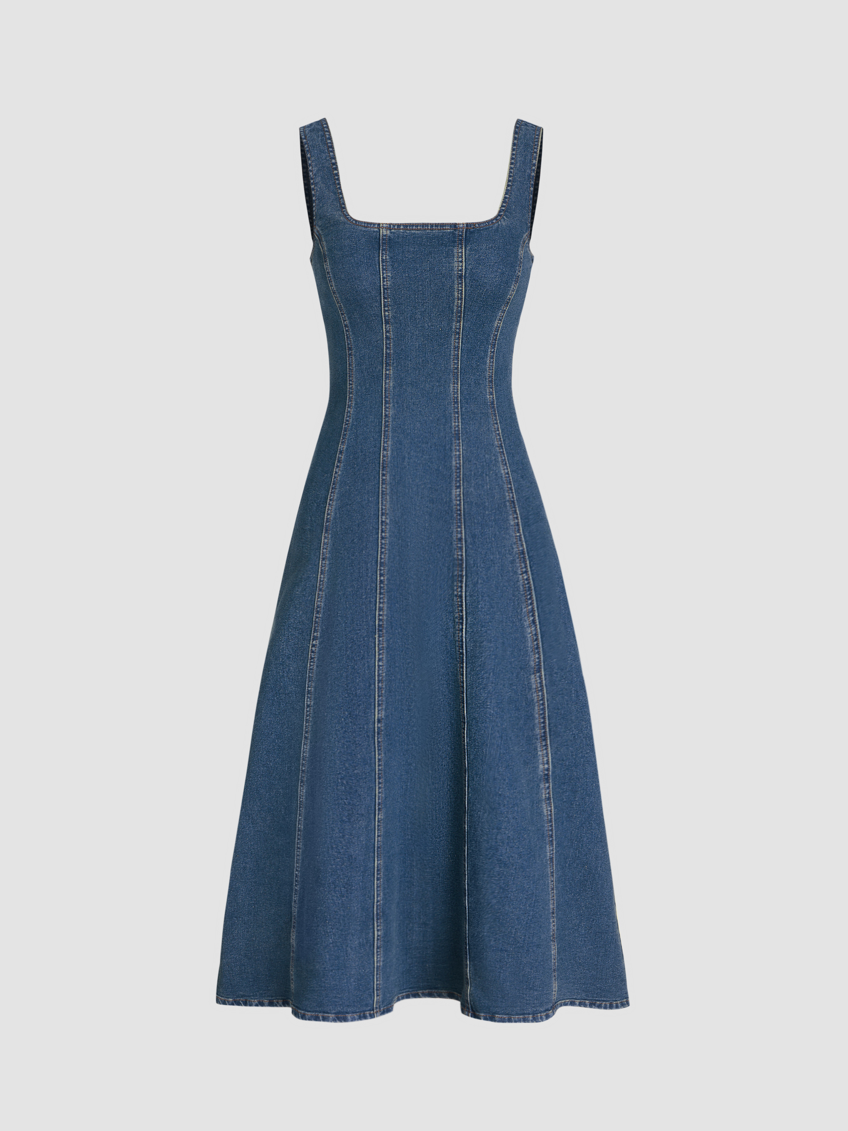 Denim Denim Ruffle Cami Maxi Dress For Holiday | Cider