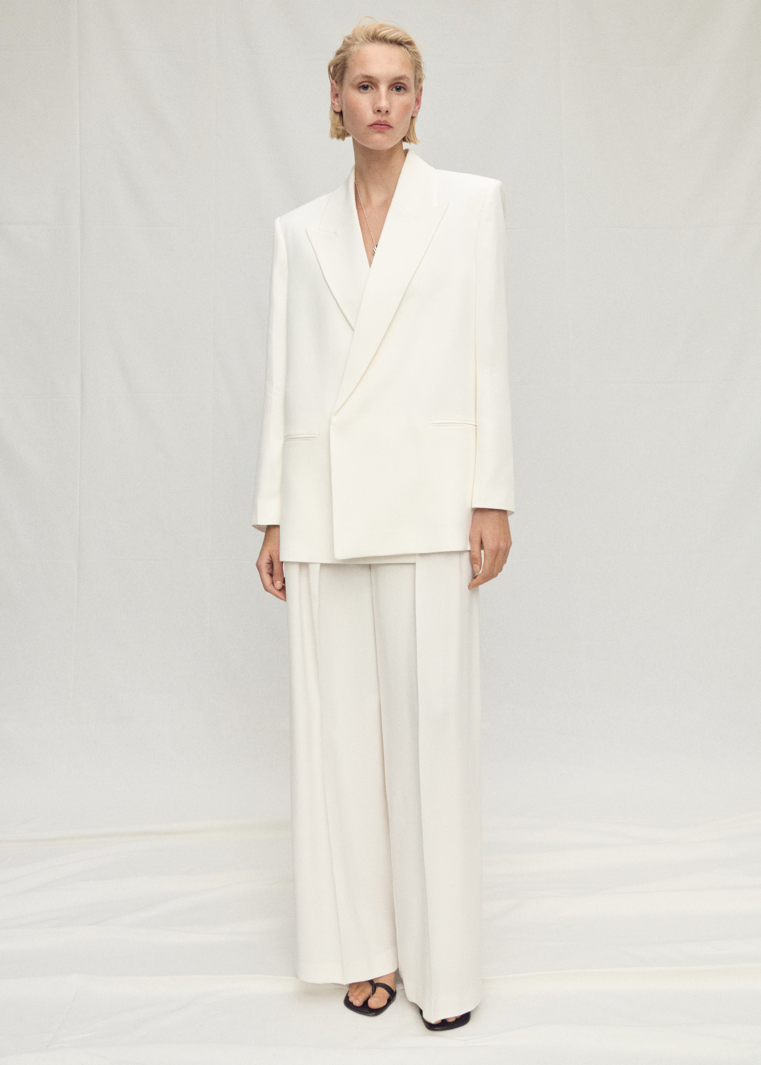 Double-breasted lyocell suit blazer - Women | MANGO USA | Mango (US/MX/AU)