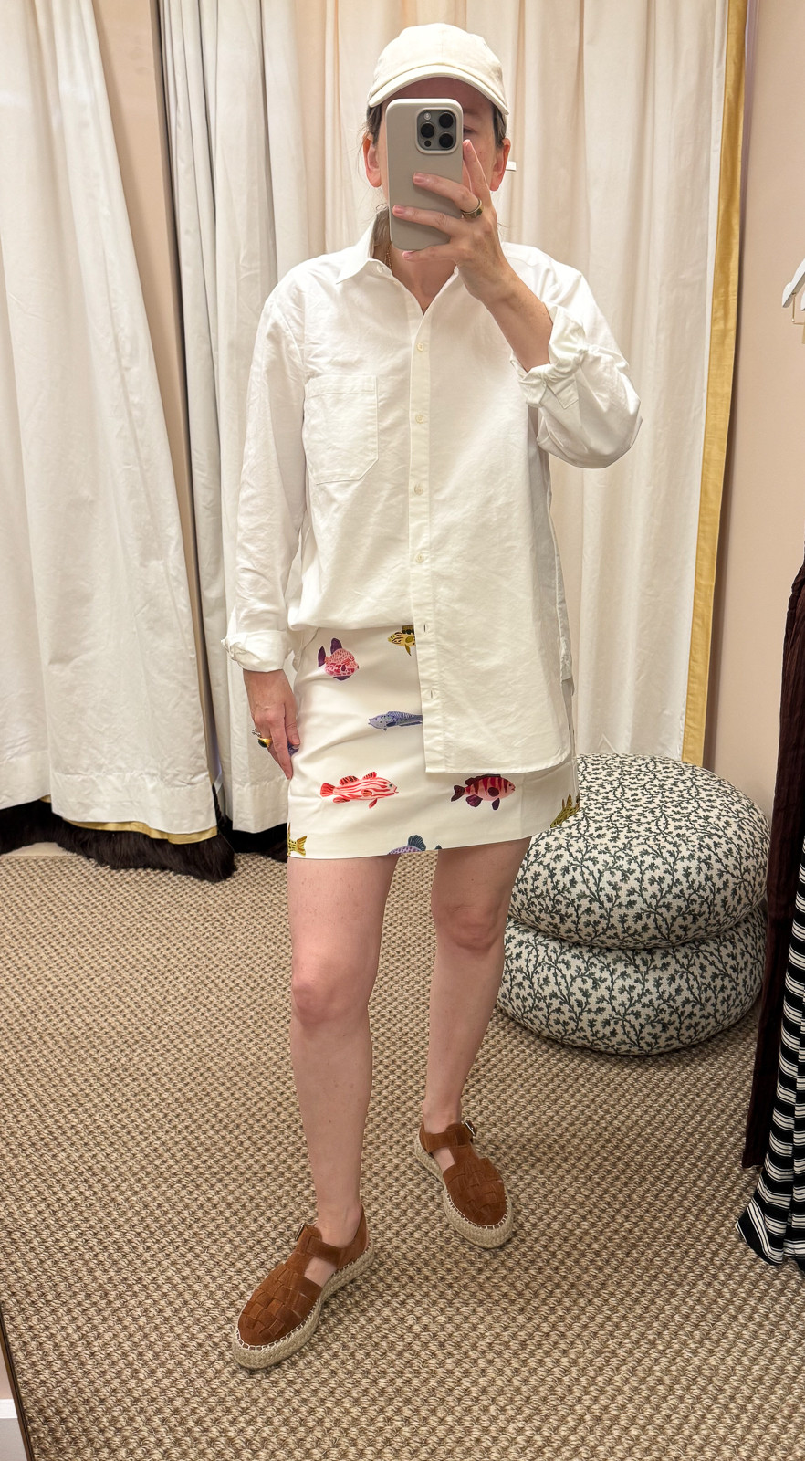 Such a fun skirt! I tried size M. This is perfect for summer trips and date night, but I also love how you can wear it casually like I styled it with a button up 

 #LTKmomlife #LTKOver40