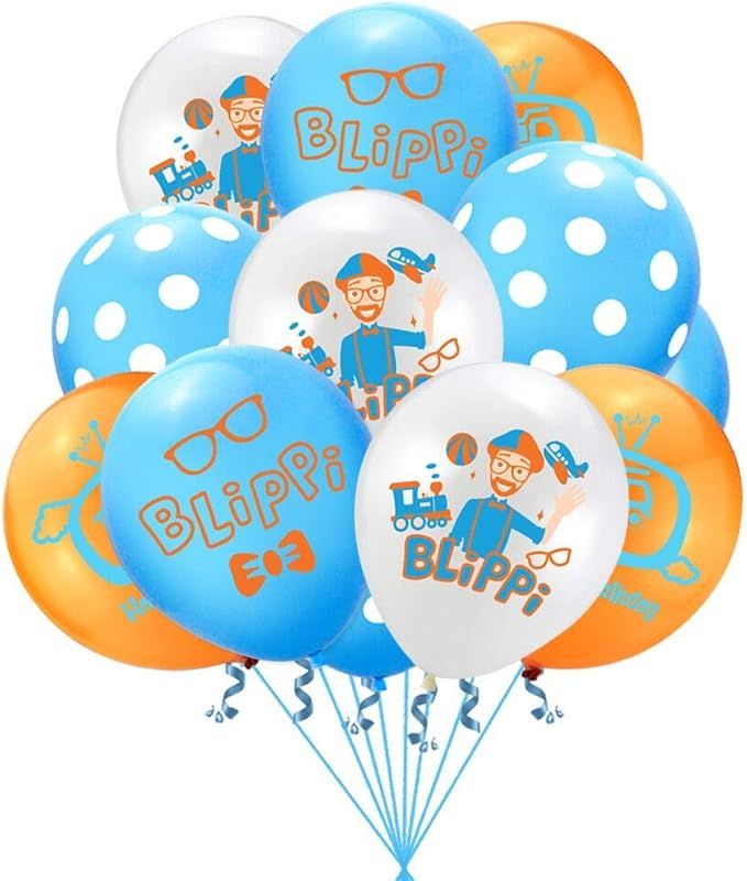 30Pcs Blippi Party Latex Balloons, Blippi birthday Party Supplies, Blippi Party Supplies, Blippi ... | Amazon (US)