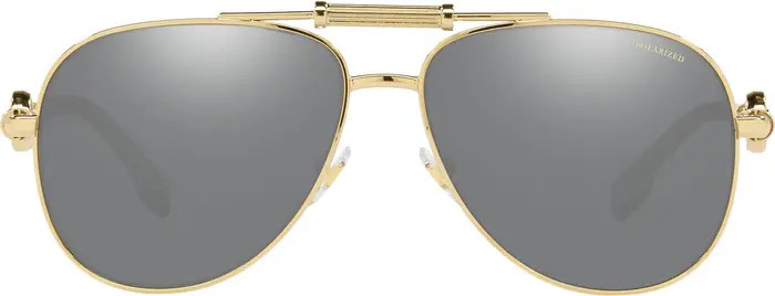 Versace 59mm Polarized Aviator Sunglasses | Nordstrom | Nordstrom