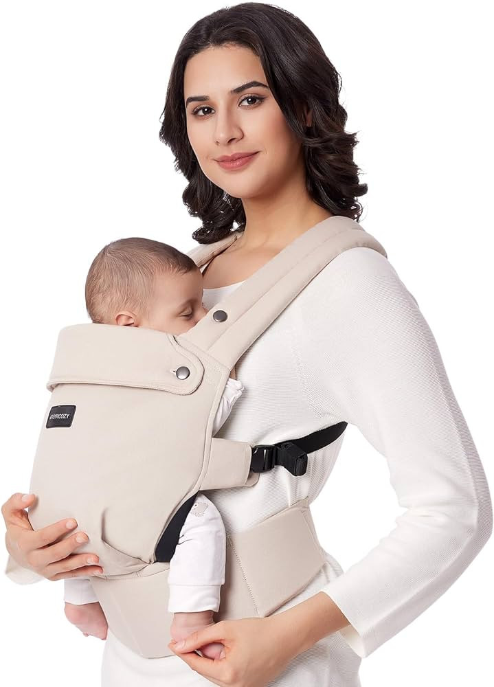 Momcozy Baby Carrier Newborn to Toddler - Ergonomic, Cozy and Lightweight Infant Carrier for 7-44lbs, Effortless to Put On, Ideal for Hands-Free Parenting, Enhanced Lumbar Support, Khaki | Amazon (US)
