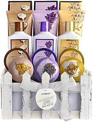 Home Spa Gift Baskets For Women & Men – 16 Piece Set of Coconut, Lavender Jasmine & Honey Almon... | Amazon (US)