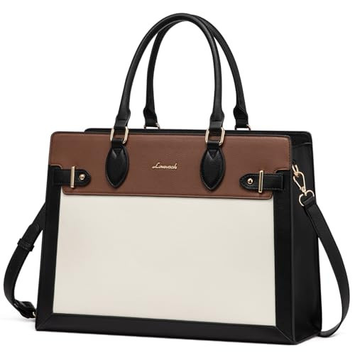 LOVEVOOK Laptop Bag for Women 17 Inch Work Tote, Business Computer Briefcase, PU Leather Tote Bag for Teacher, Office Shoulder Tote Purse | Amazon (US)