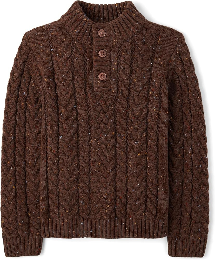 Gymboree Boys' and Toddler Mock Neck Cable Knit Sweater | Amazon (US)