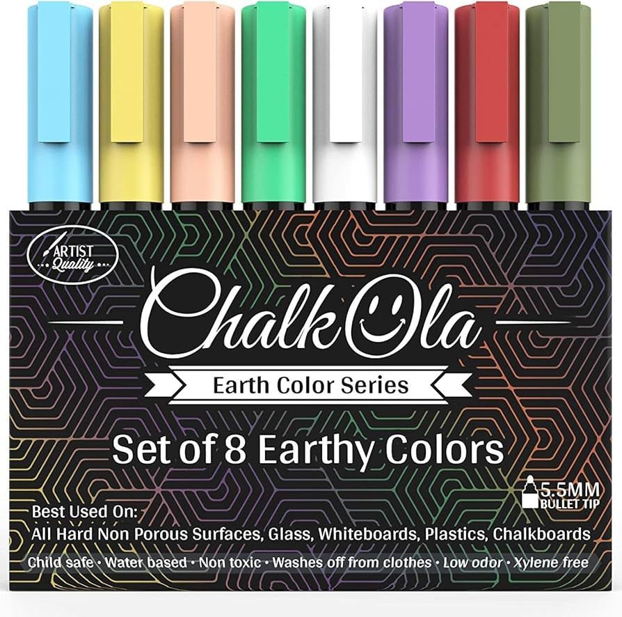 Amazon.com : Chalkola 8 Pastel Liquid Chalk Markers for Chalkboard Signs, Blackboard, Window, Lab... | Amazon (US)