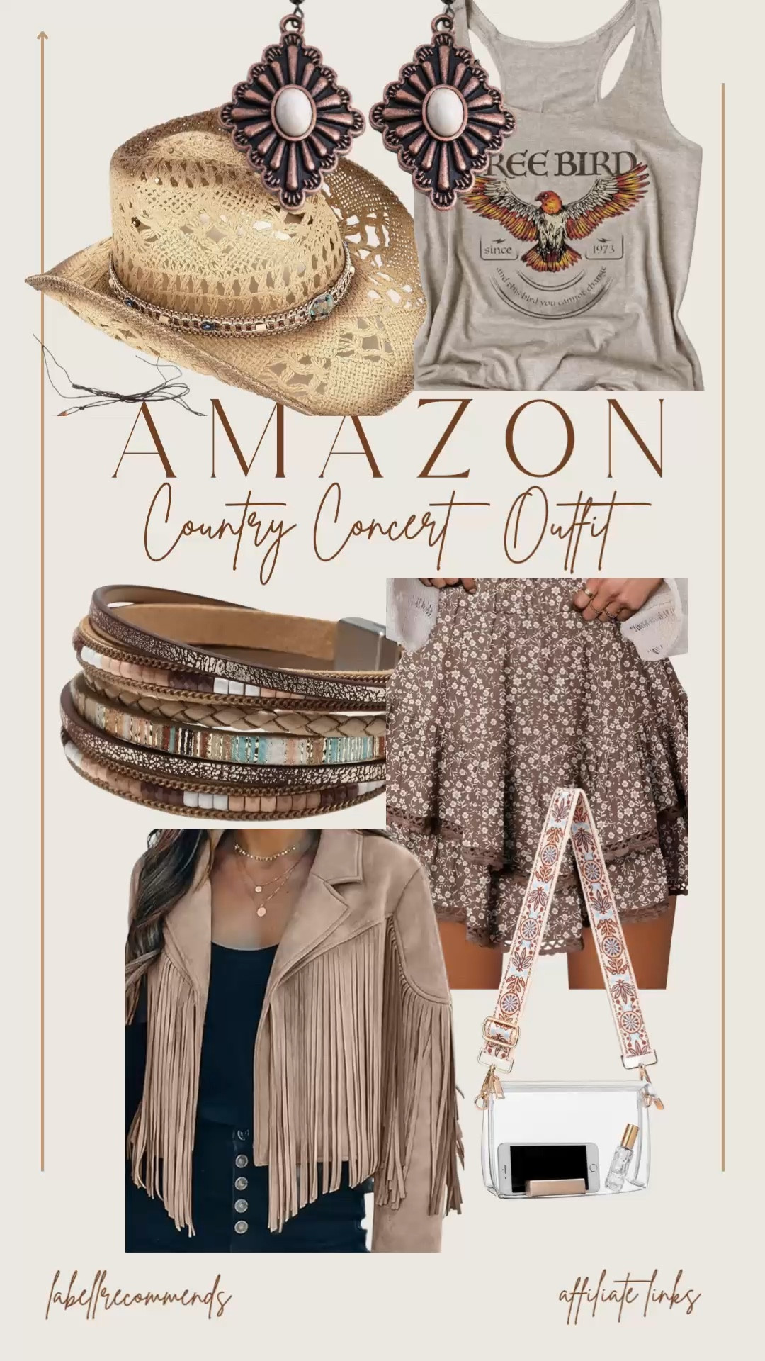 Country concert outfit by Amazon! A complete look from cowboy boots, country accessories like earrings and bracelets , to a cowboy hat to finish the look.

#amazon #amazonfashion #ootd #countryconcertoutfit #countryoutfits 

Amazon fashion, summer fashion, country concert outfits, cowboy boots, cowboy hat, OOTD, country outfitt#LTKFindsUnder50

#LTKFestival