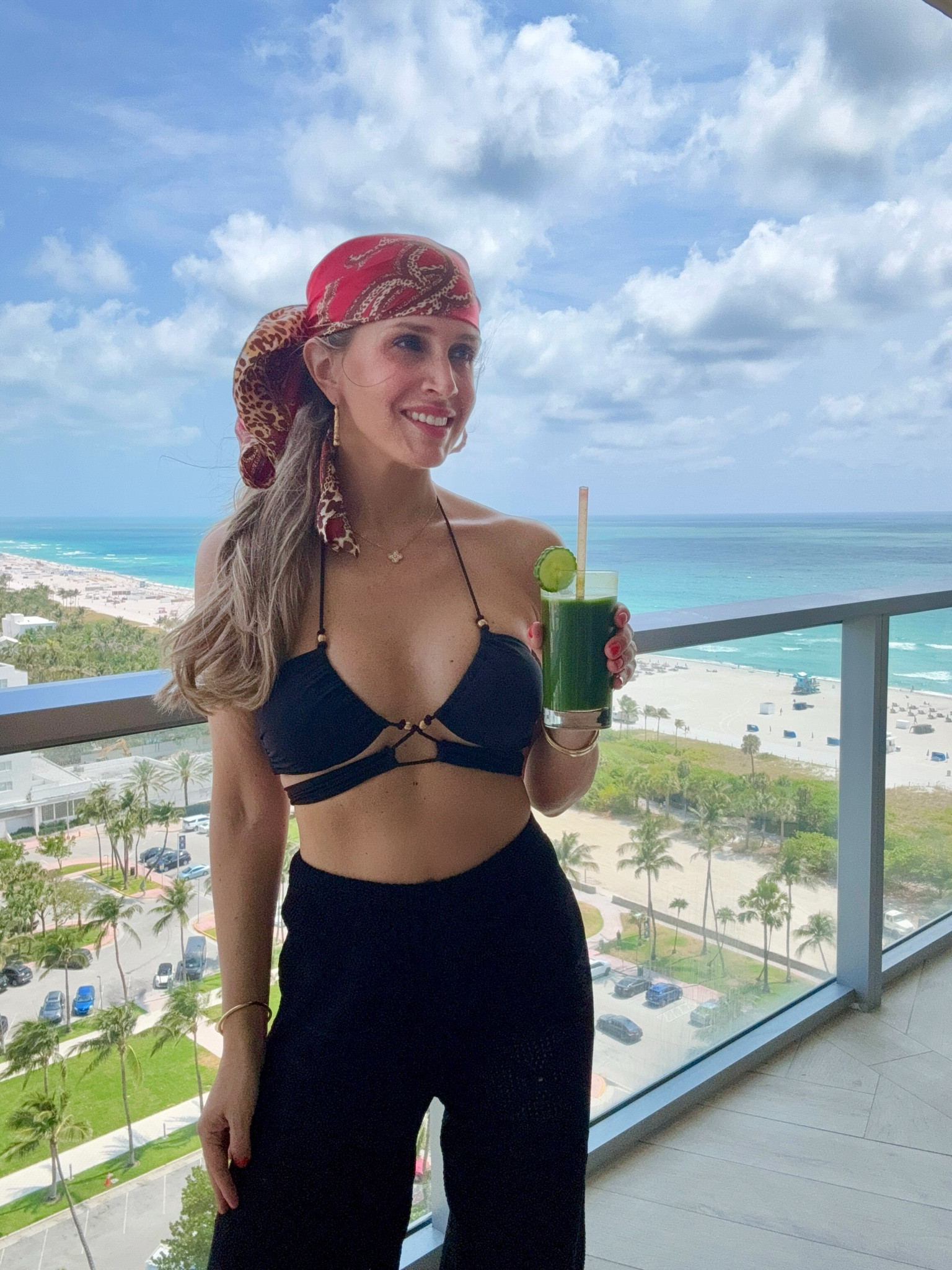 End of summer swim sales have me in my feels. 👙🌊 I love this brand, and I always try to score a 👙 or two when the sales hit. Some styles are cheekier than others, but that’s the fun of beach vs. pool looks. 😉 Anyone else separate the two? 😇

I’m baseline all about crochet, but this year it’s everywhere and I’m here for it 🙋🏼‍♀️ These crochet pants were a fun way to cover up, and I’m channeling my inner “Jenny From The Block” with this $8 head wrap and gold hoops. And you KNOW the green juice 🥒🍍 is alllll about balance after a night out! 🍸 

#LTKFindsUnder100 #LTKSwim #LTKOver40