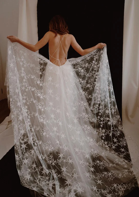 Celestial Ivory Stars Wedding Dress  White Star Dress  | Etsy | Etsy (US)