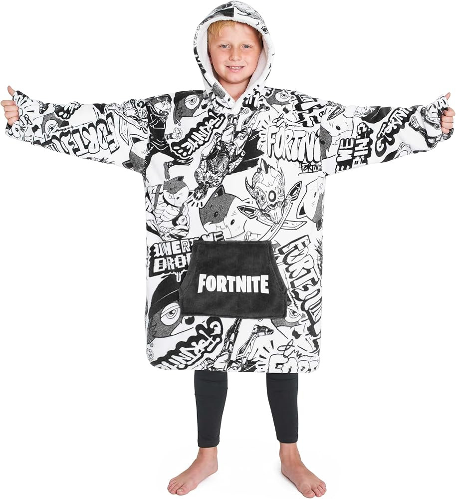 Fortnite Blanket Hoodie for Boys Teens Oversized Fleece Pullover Hooded Sweatshirt Wearable Blank... | Amazon (US)