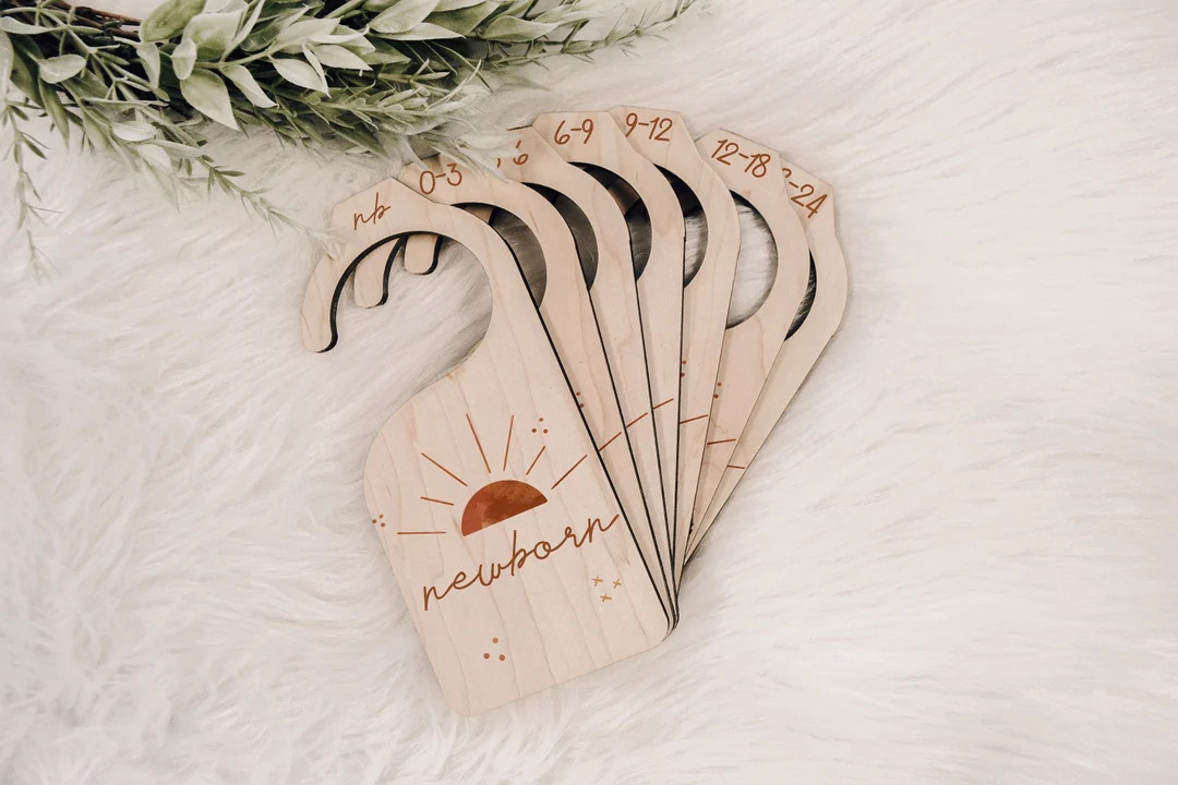 Sunburst Baby Wood Closet Dividers Rust Nursery Closet Clothes - Etsy | Etsy (US)