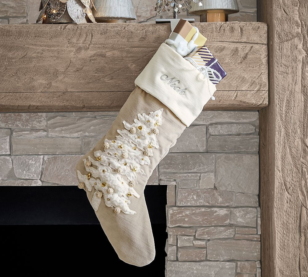 Embellished Velvet Stockings | Pottery Barn (US)