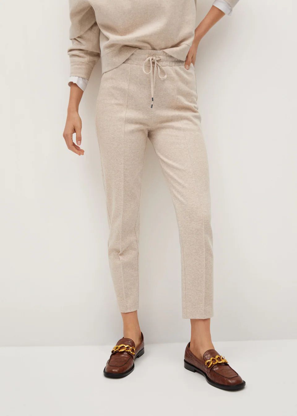 Flecked cotton pants | MANGO (US)