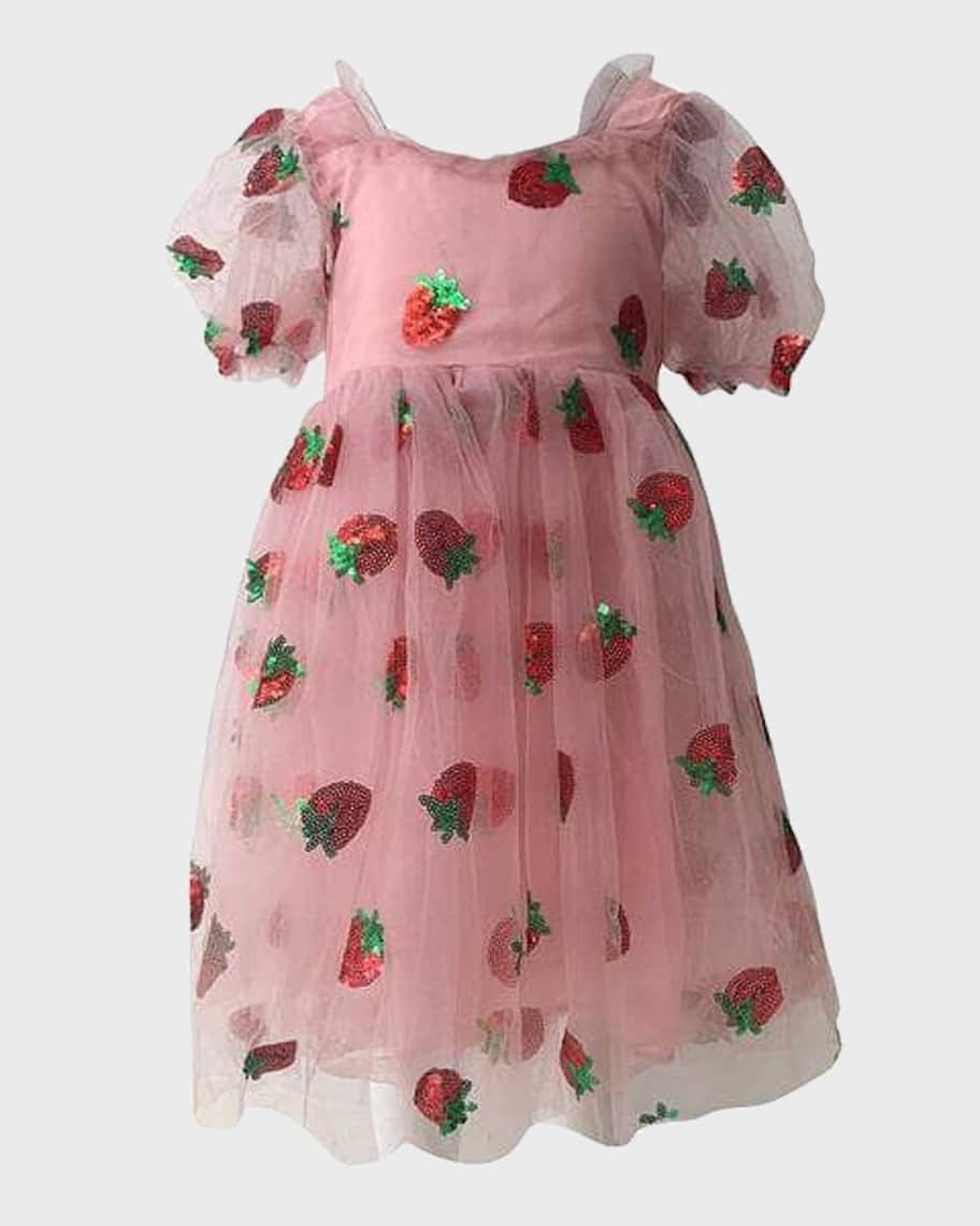 Lola + The Boys Girl's Strawberry Sequined Tulle Dress, Size 2-14 | Neiman Marcus