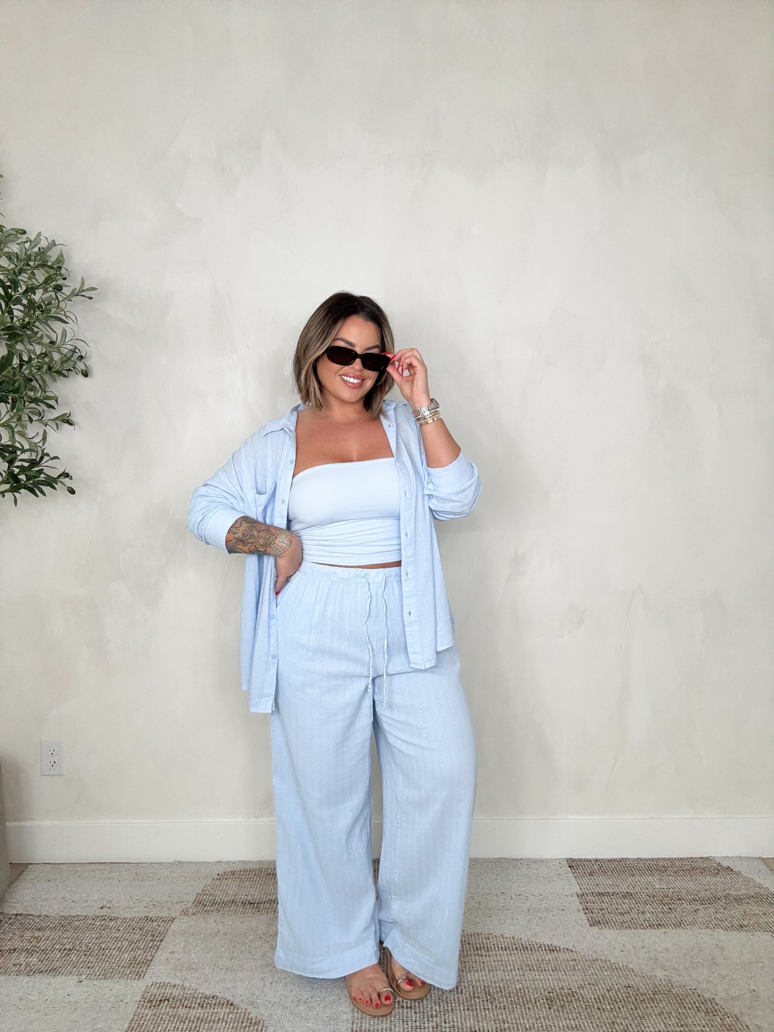 All size L 
Sandals are old 


#LTKSaleAlert #LTKMidsize