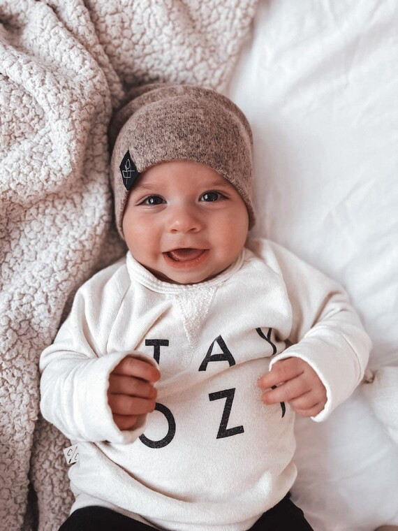 Cozy Neutral Colored Slouchy Beanie / Tan Baby Hats / Newborn - Etsy | Etsy (US)