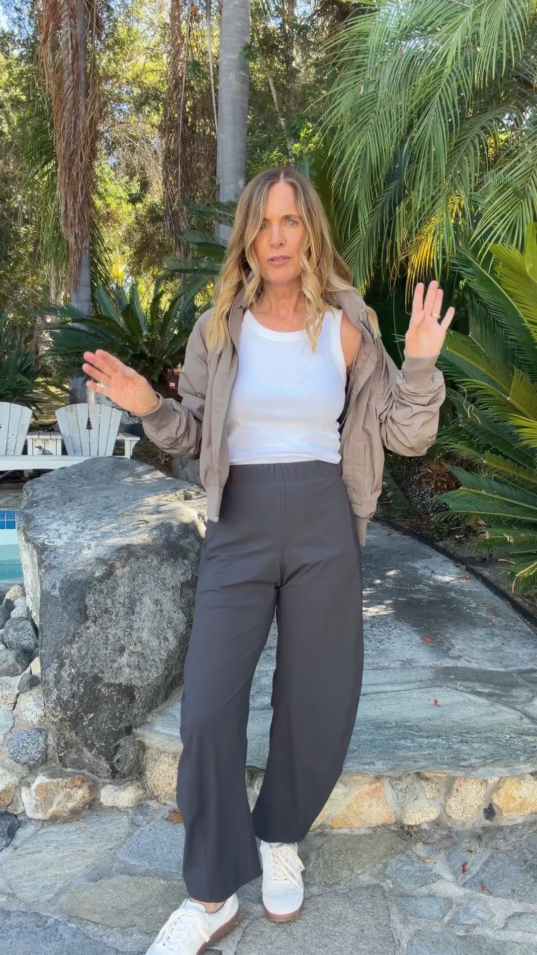 Okay… the viral RUTI pants are DEFINITELY worth the hype! 🙌❤️ And this little Athleta windbreaker has been one of the most popular jackets I’ve ever shared with you guys!

Such an easy, comfy outfit that still feels pulled together. 🤗

For sizing, I’m wearing an XS in the jacket + size 0 in the pants.

Who else has tried the RUTI pants?! Are we all obsessed? 😂👇

#LTKootd #LTKTravel #LTKOver40