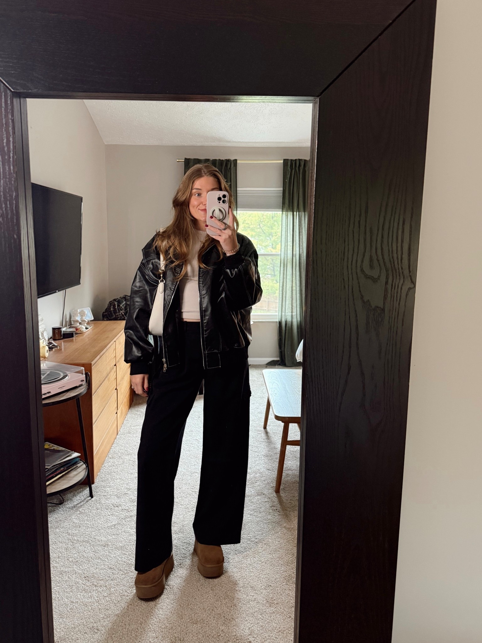 mom uniform but make it chic: leather jacket edition 🖤
#amazon #abercrombiestyle #uggs #coach #churchfit

#LTKmomlife #LTKootd #LTKgrwm