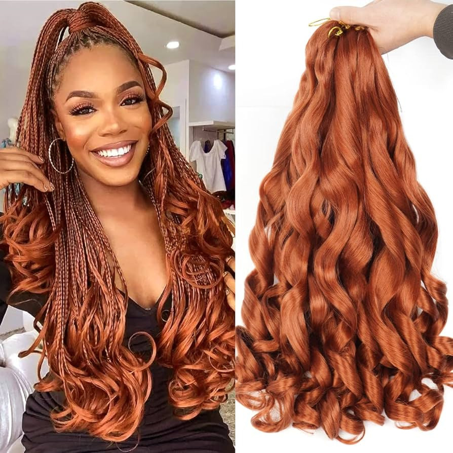 Ginger French Curl Braiding Hair 24 Inch Soft Ginger Braiding Hair Pre Stretched Loose Wave Bounc... | Amazon (US)