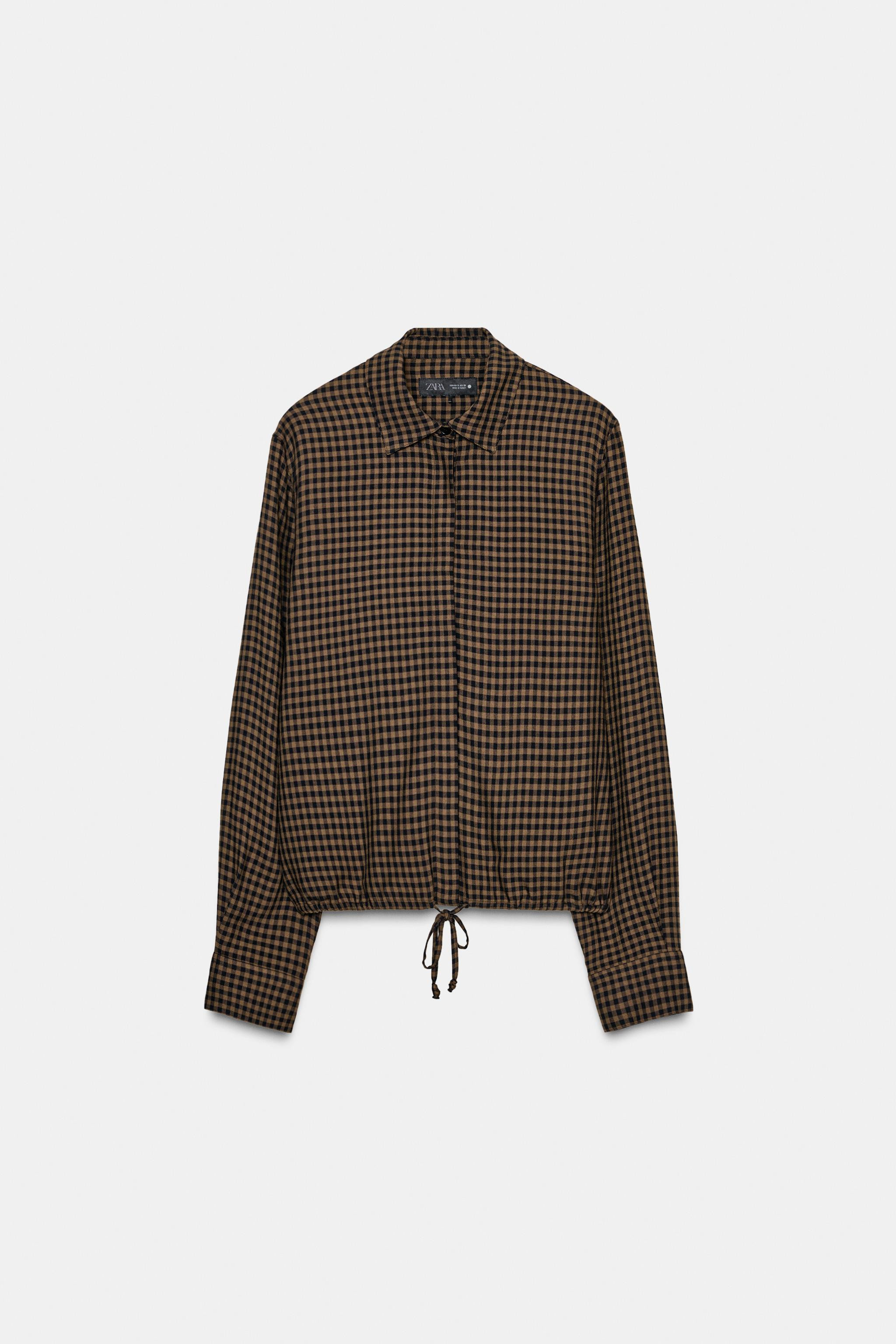 GINGHAM CHECK BLOUSE ZW COLLECTION | Zara US