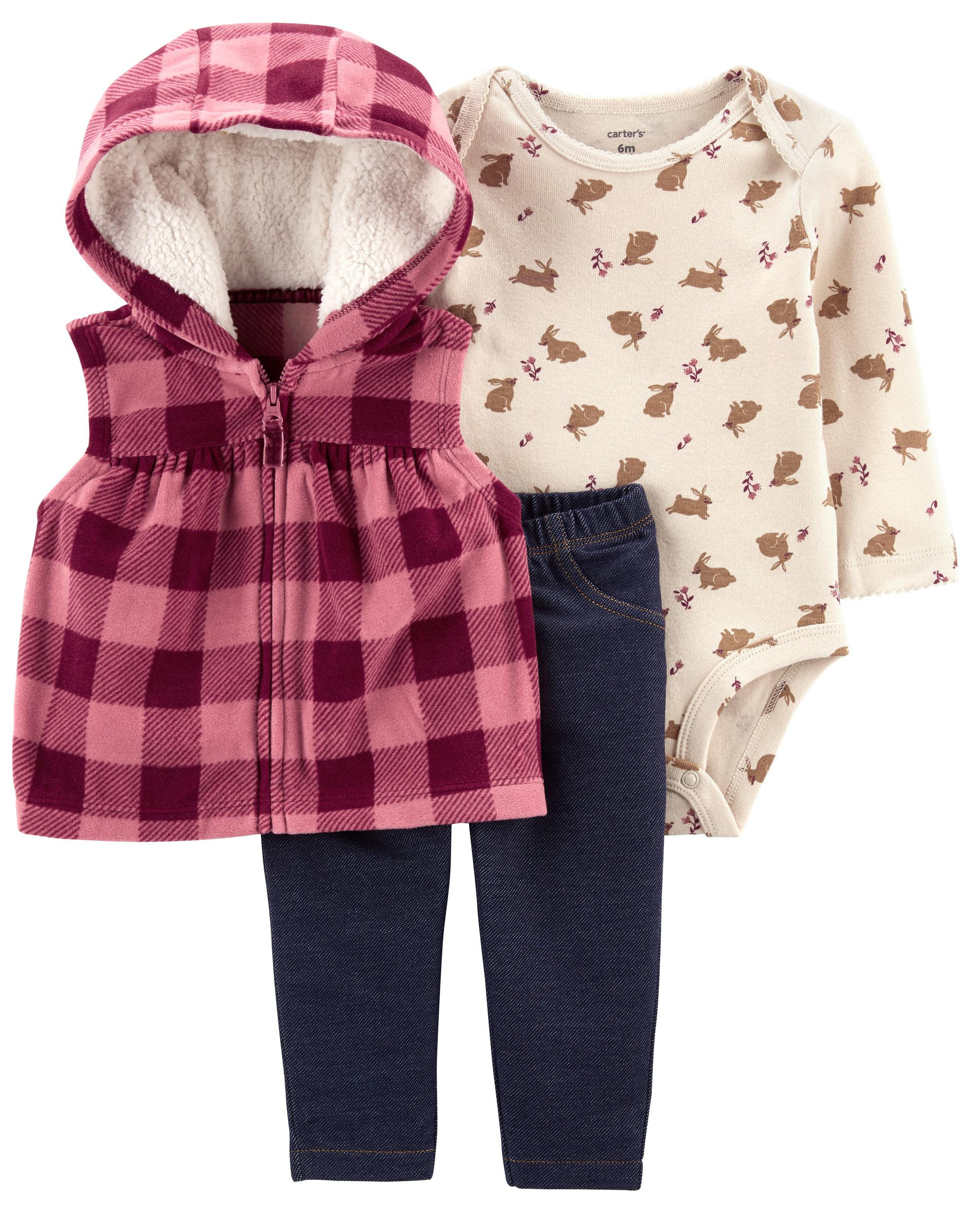 3-Piece Fleece Vest Set | Carter's