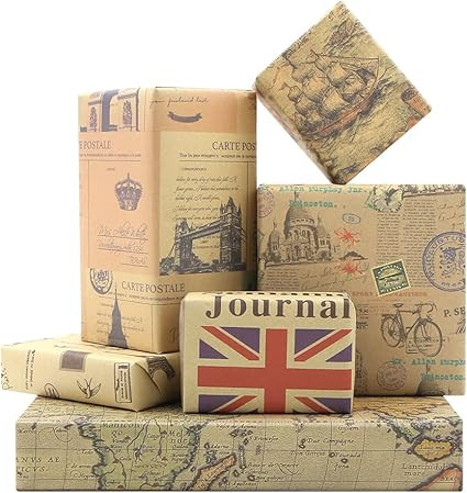 London France Paris Eiffel Tower Vintage World Maps Bicycle Newspaper Decorative Kraft Traveller ... | Amazon (US)