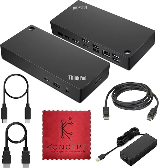 40AY0090US Lenovo Thinkpad Docking Station Dual Monitor - Supports 4K Display, Universal Dock USB... | Amazon (US)