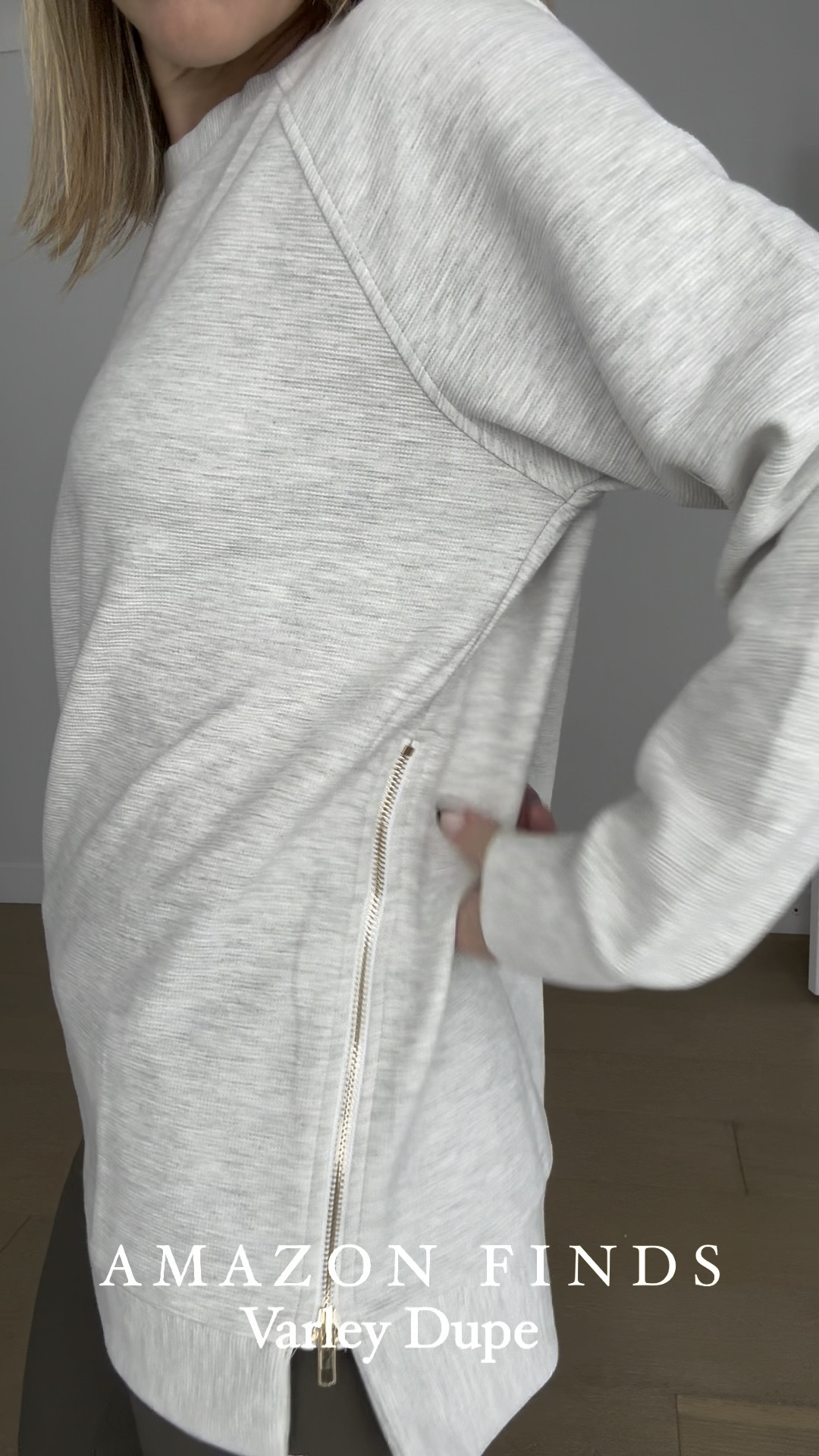 Loving this Varley pullover dupe from Amazon, I own it in multiple colors, a great easy top to throw over leggings for spring.  Love the gold zipper detail on the side just like the Varley one. The perfect travel top.  

#amazonfinds #varleydupe #designerinspired #springoutfit #loungetop #loungewear


#LTKTravel #LTKOver40 #LTKVideo