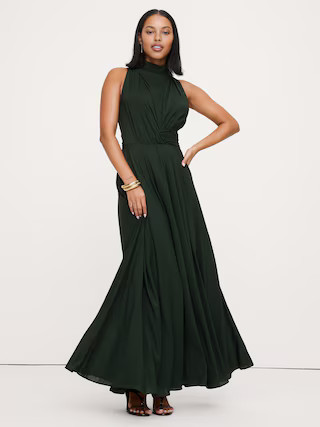 Stretch-Crepe Maxi Dress | Banana Republic (US)