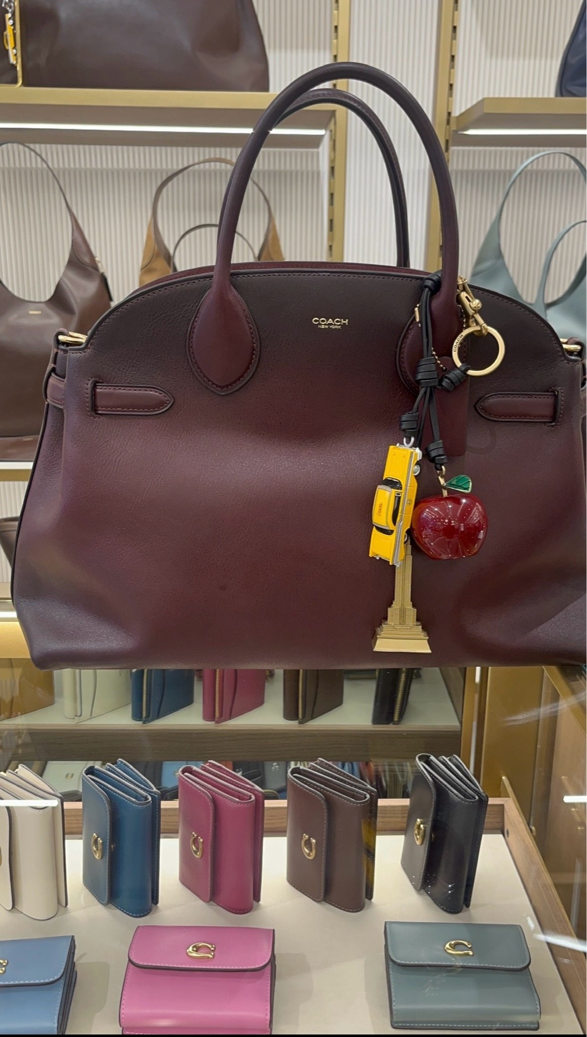 The coach empire is on sale in the color Merlot and Olive