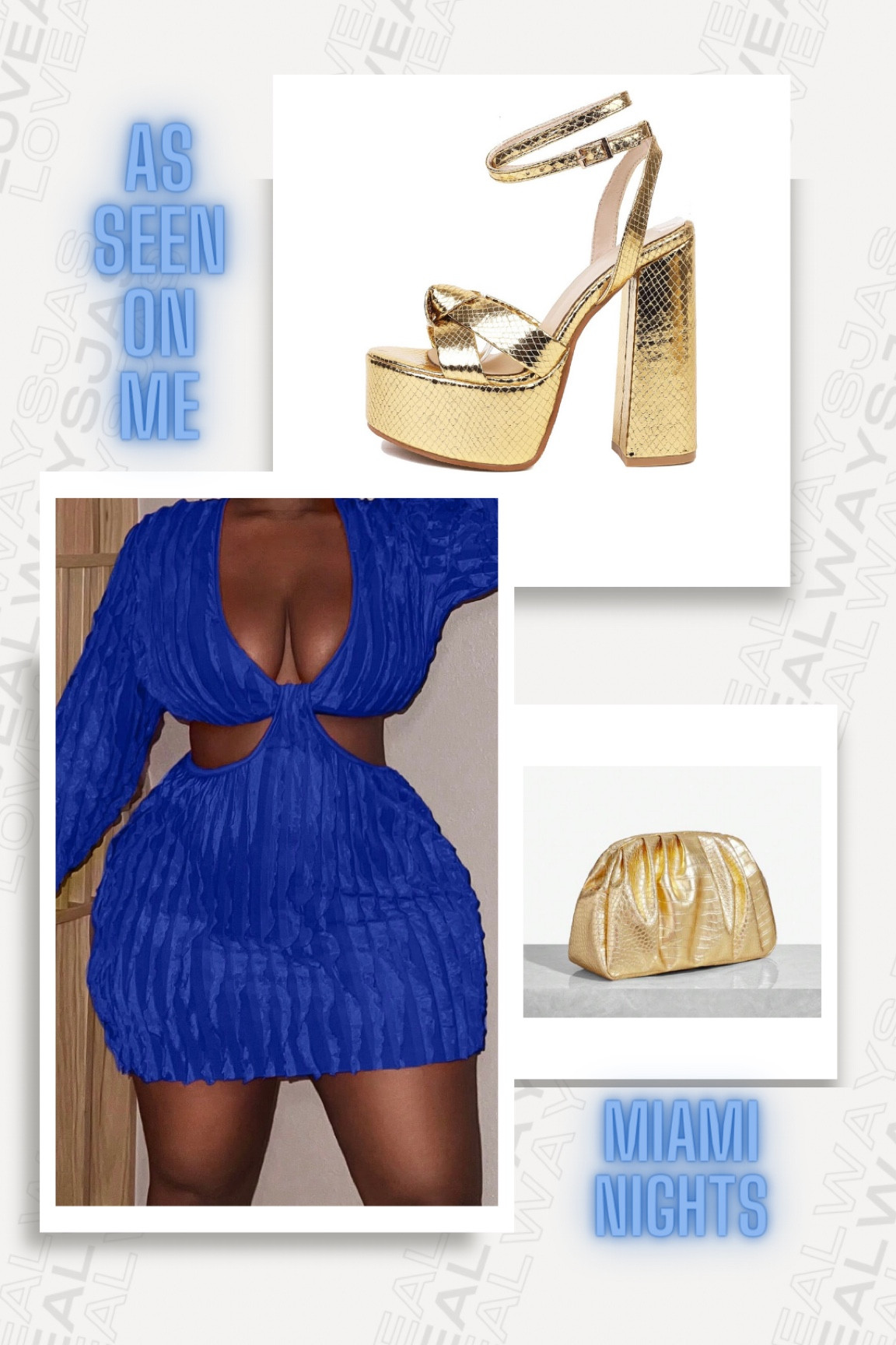 Shein Finds ! #bluecutoutdress #comesinmultiplecolors #goldplatforms #goldclutch #shein #sheinfinds #sheinfashion #midsizefashion #plussizefaahion #sheincurve 

#LTKsalealert #LTKstyletip #LTKplussize